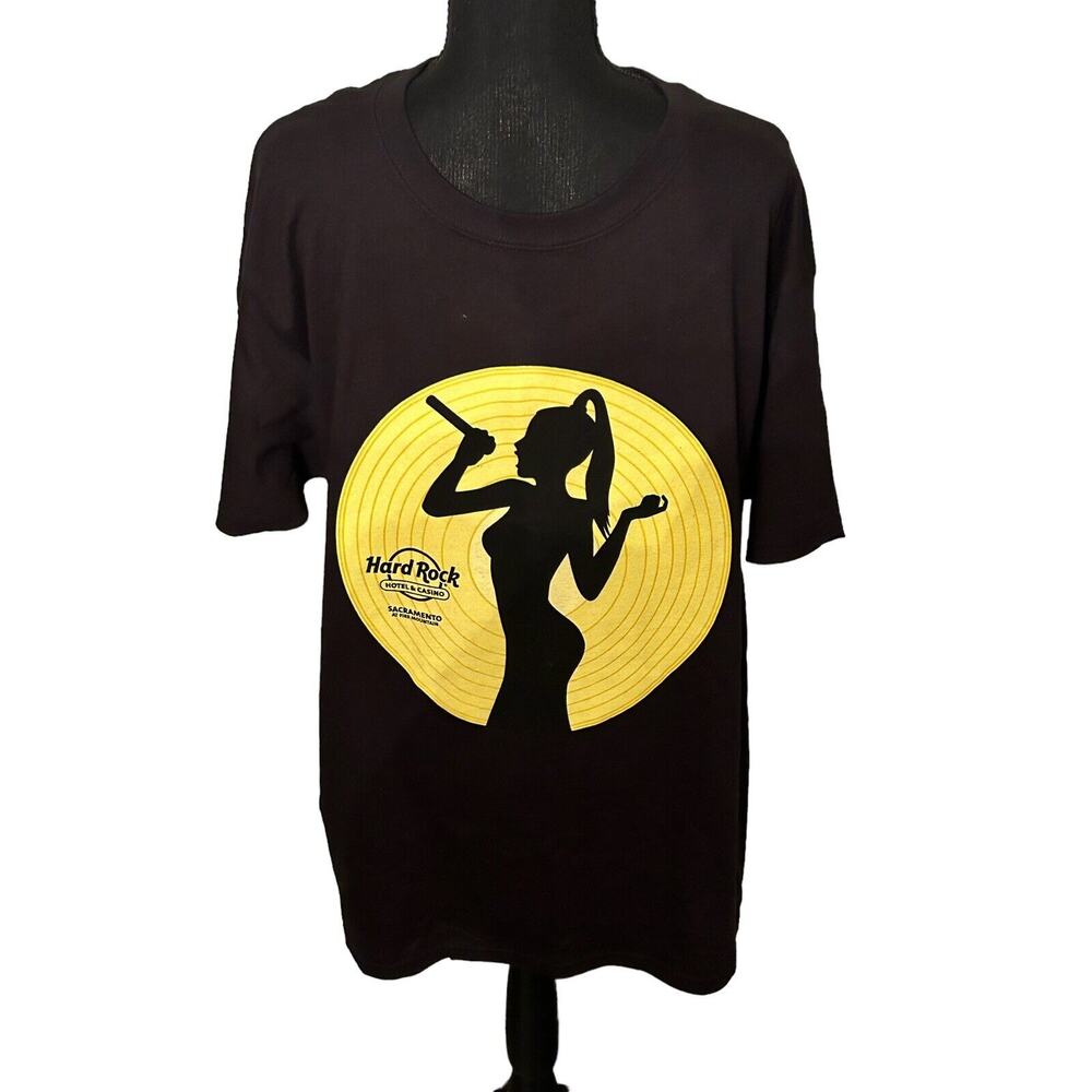 Hard Rock Cafe T-Shirt Men's Size Large Hard Rock Sacramento Black
